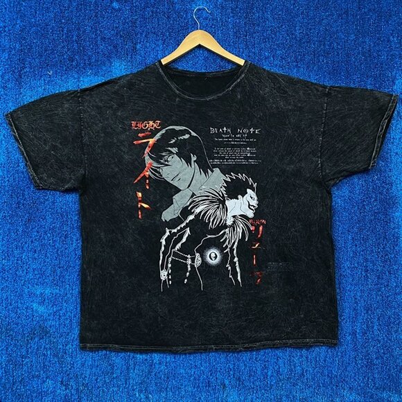 Death Note Light & Ryuk Death Note Instruction Anime Tee 3XL
